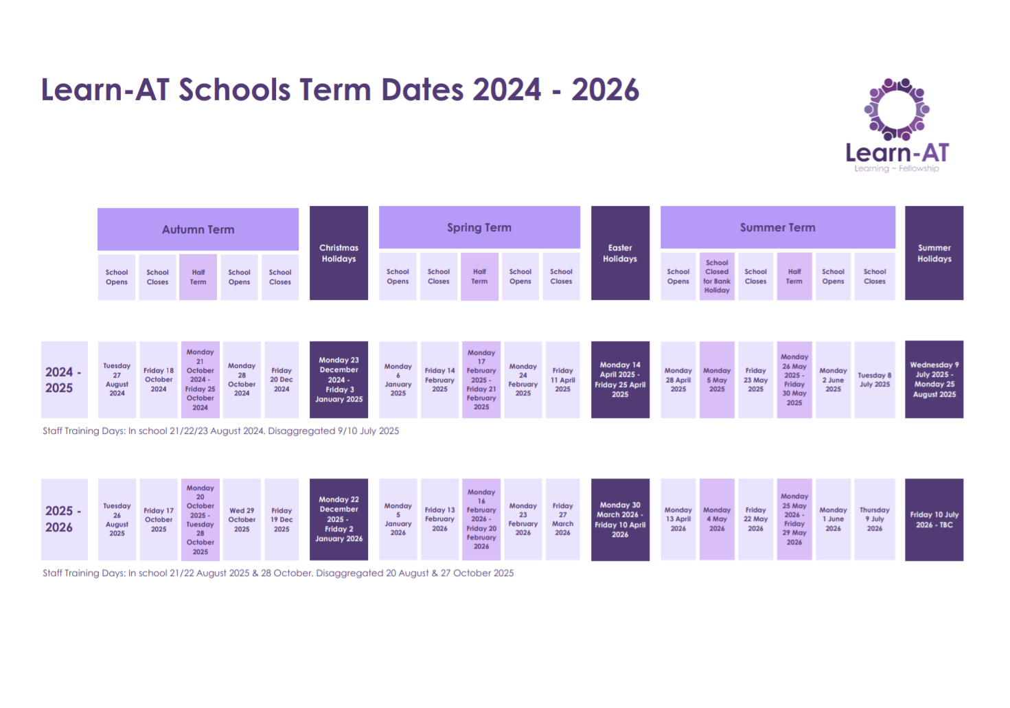 Learn-AT School Term Dates